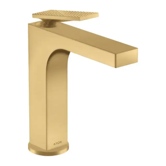 Axor Citterio Смеситель для раковины 160, на 1 отв., излив h: 16см, с донным клапаном, с текстурой, цвет: шлифованное золото