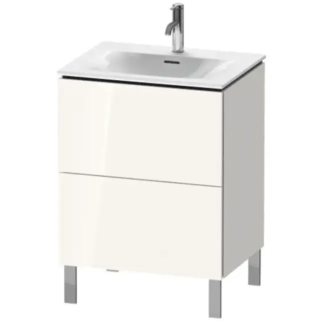 Duravit L-Cube База напольная 62x48.1x70.4см с раковиной, 2 ящика, цвет: глянцевый белый