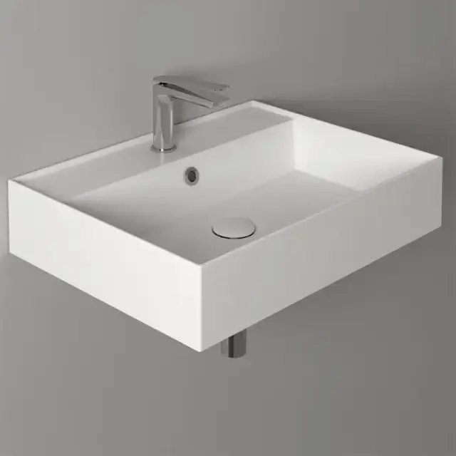 Simas Agile Раковина 61х46 см, 1 отв., подвесная/накладная, с переливом, цвет: белый