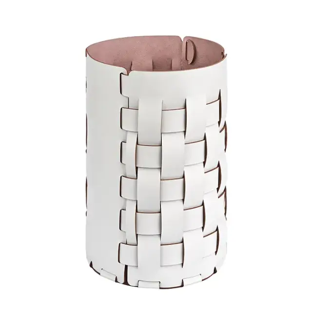 ADJ Корзина для мусора Bottega, D22xH35 см., цвет: устричный/пепельная роза