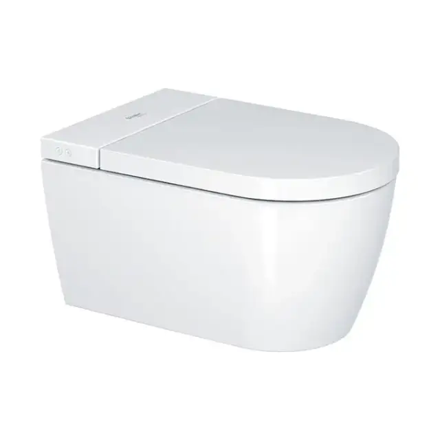 Duravit Starck F Plus Унитаз подвесной, безободковый, с сиденьем Sensowash, с покрытием Hygieneglaze, цвет: белый