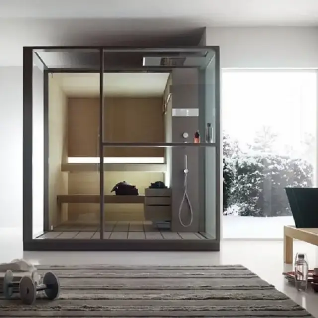 Effegibi Logica S Сауна с душем 214x250x226см, пристенная, цвет: Stone