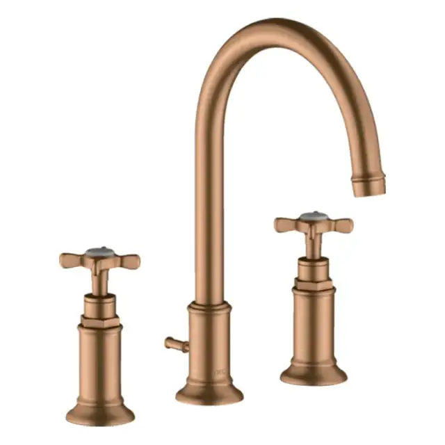 Axor Montreux Смеситель для раковины 180, на 3 отв., с донным клапаном, цвет: шлифованная бронза