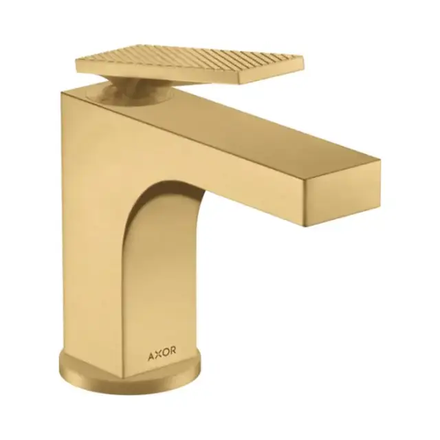 Axor Citterio Смеситель для раковины 90, на 1 отв., с донным клапаном, текстура, цвет: шлифованное золото