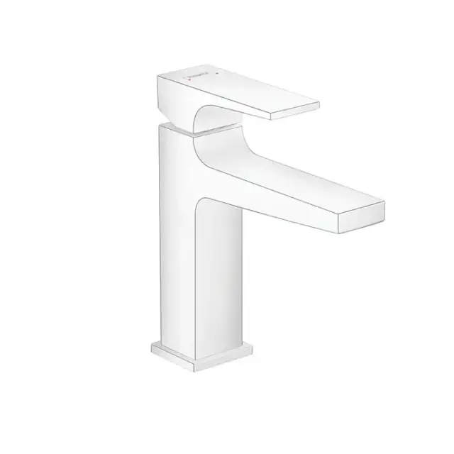Hansgrohe Metropol Смеситель для раковины 110, на 1 отв, с донным клапаном, излив 135мм, цвет: белый матовый