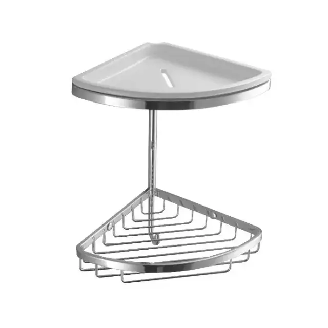 Colombo Angolari Двойная угловая полочка, цвет: хром/белый