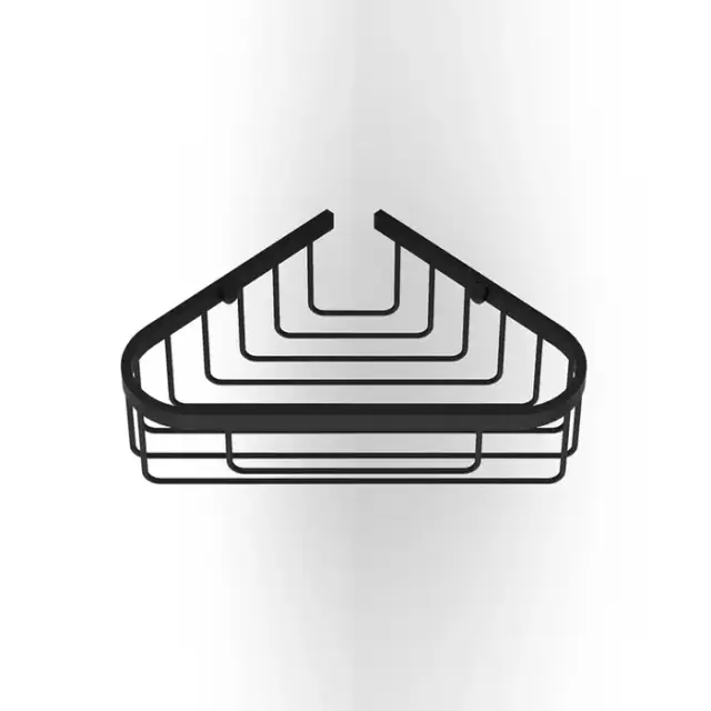 Decor Walther DW 228 Полочка для душа, угловая, подвесная, цвет: черный матовый