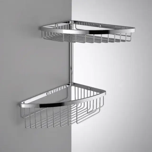 Colombo Angolari Двойная угловая полочка, цвет: хром