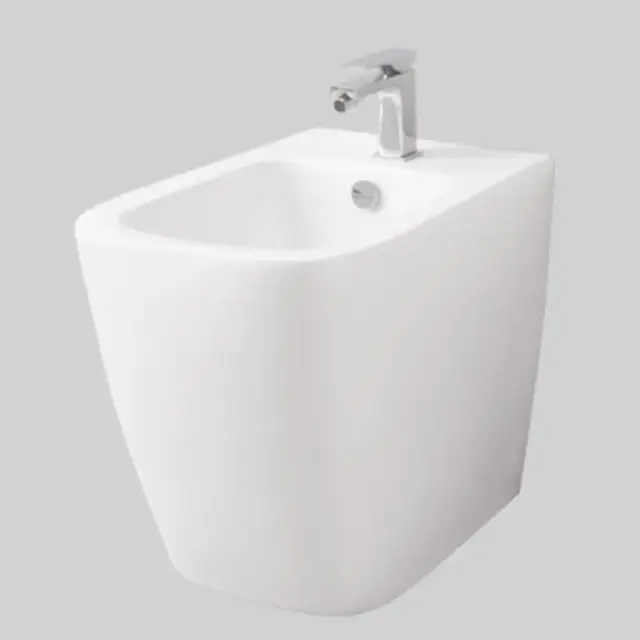 Artceram A16 Биде напольное 36х52 см, 1 отверстие, saniglaze, цвет: белый глянцевый