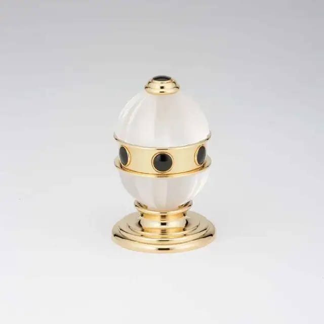 THG Amboise Onyx noir Вентиль смесителя для раковины, вставки темный оникс, цвет: полированное золото