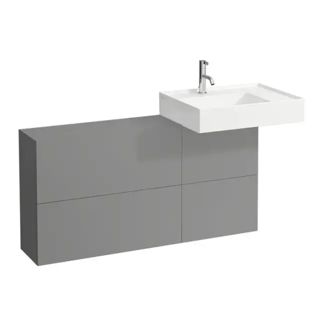 Laufen Kartell Тумба под раковину справа, 120х27х61см, с 1 дверцей и 2 створками, подвесная, покрытие LLC, цвет: сланцево-серый