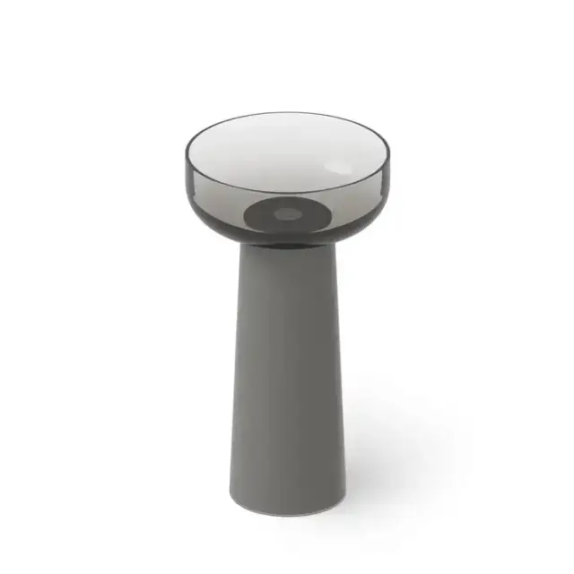Dea Design Pedestal Basin Раковина 48х48х88см., напольная, без отв., Glasstech, прозрачная смола, цвет: Smoky Black R4