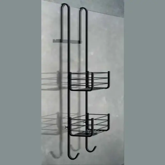 Colombo Complementi Металлическая полочка, на стекляную дверцу, цвет: чёрный матовый