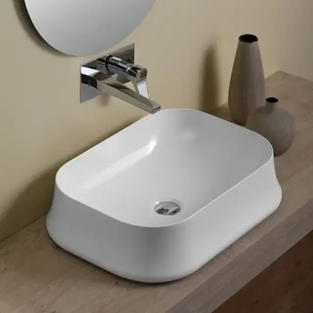 SIMAS Sharp Раковина 60х42 см, без отв., цвет: белый