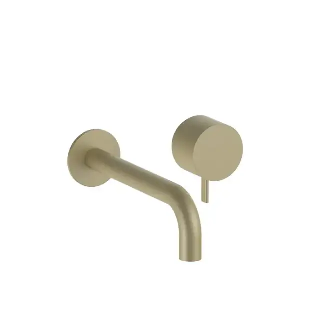 Fantini AF/21 Смеситель для раковины, настенный, излив: 208 мм, цвет: Matt British Gold PVD