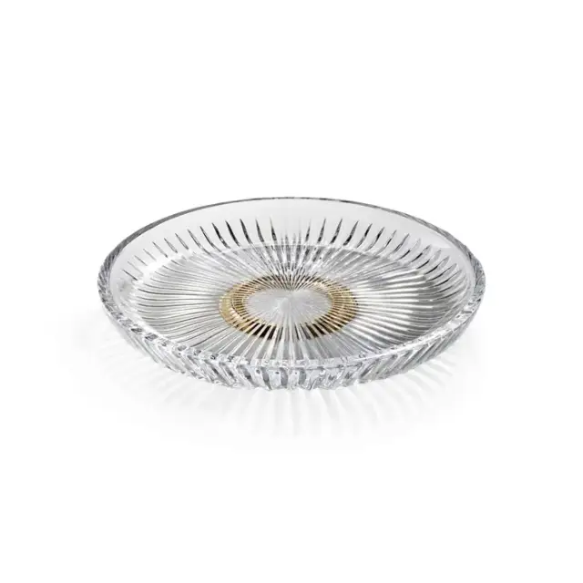 3SC ELEGANCE Лоток универсальный, настольный, цвет: прозрачный хрусталь/золото 24к.