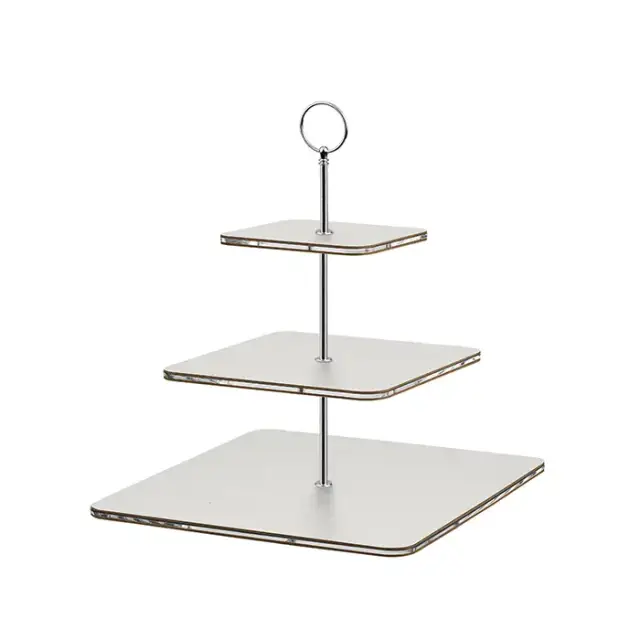 ADJ Сервировочная стойка 30x30xH35см., ручка круглая, цвет: устричный/фурнитура хром