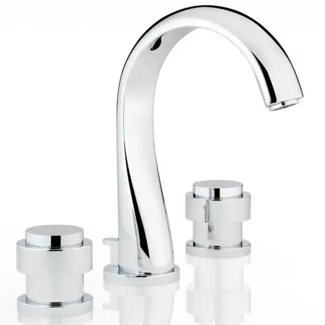 THG Diplomate Smooth Rings Смеситель для раковины на 3 отверстия, с донным клапаном, цвет: хром