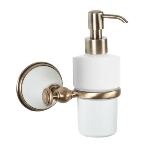 TW Harmony 108, подвесной дозатор для ж/мыла, керамический (белый), цвет: белый/бронза