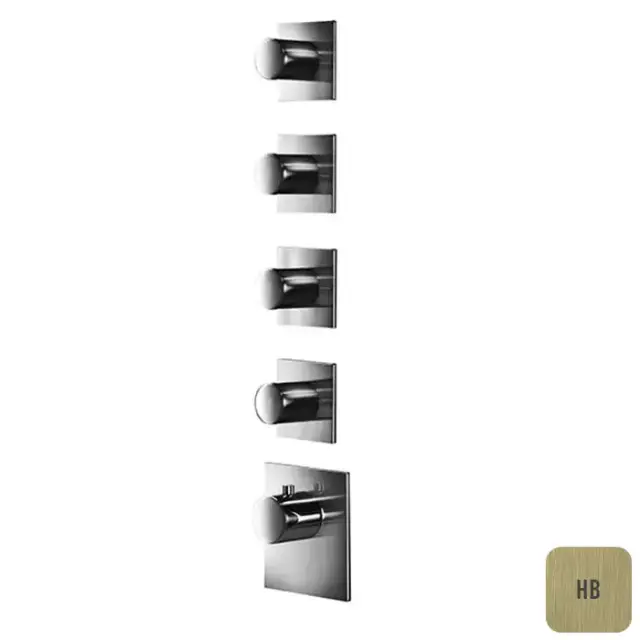 Almar Смеситель для душа, встраиваемый, термостатический на 4 потребителя, цвет: латунь брашированная PVD