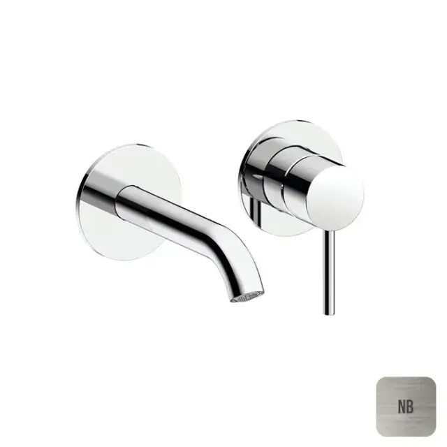 Almar Round Смеситель для раковины, настенный, цвет: Nickel Brushed