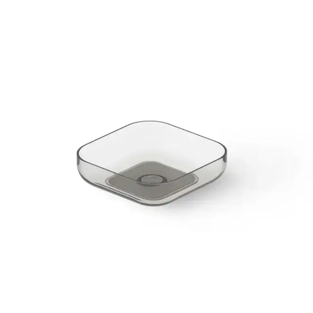 Dea Design Washbasins Раковина 40х40х12см., накладная, без отв., Glasstech, прозрачная смола, цвет: Smoky Black R4