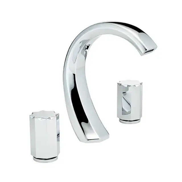 THG Nihal métal lisseСмеситель для раковины на 3 отверстия, с донным клапаном, цвет: хром