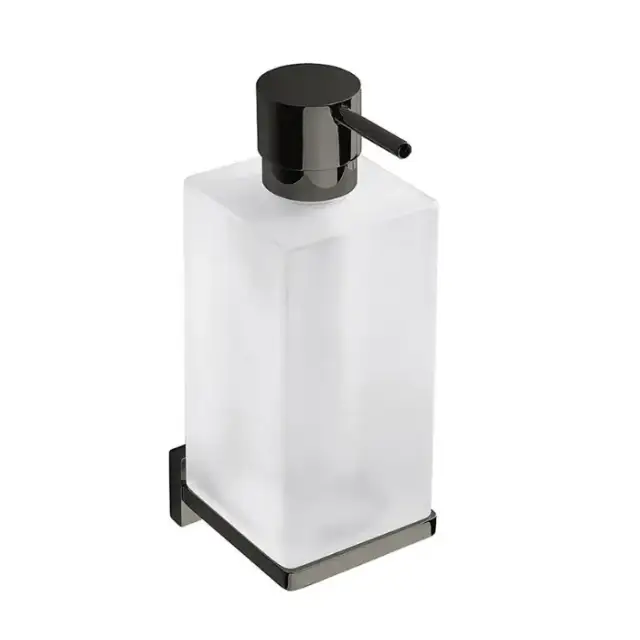 Colombo Look Дозатор для жидкого мыла, подвесной, цвет: PVD графит полированный/матовое стекло
