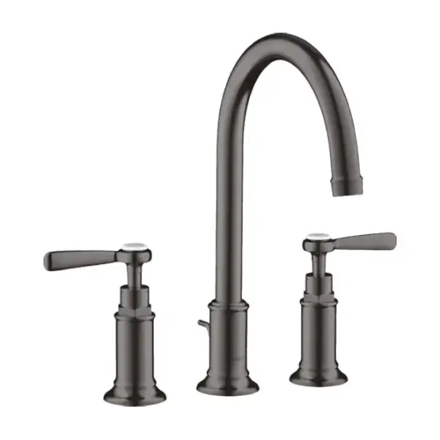 Axor Montreux Смеситель для раковины 180, на 3 отв., ручка: рычаг, с донным клапаном, цвет: шлифованный черный хром