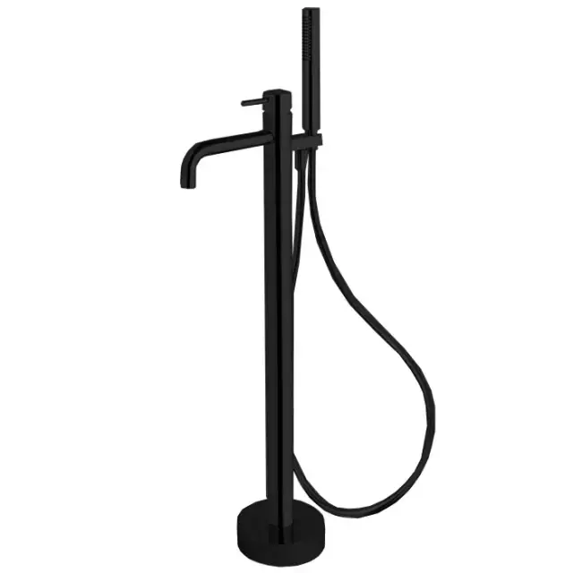 Fima Carlo Frattini Spillo Up Смеситель для ванны, напольный, с ручным душем, цвет: черный матовый