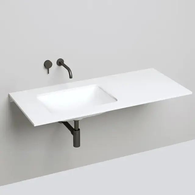 Salini Marea Раковина врезная снизу 55х40х13.4cм, без отв., без перелива, S-Stone, цвет: белый матовый