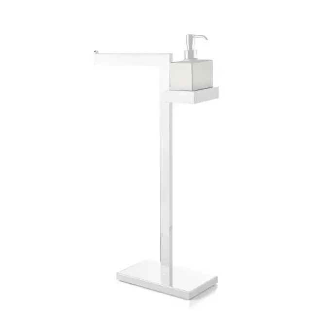 3SC SK Напольная стойка, 63см, с полотенцедержателем и дозатором для жидкого мыла, цвет: белый матовый