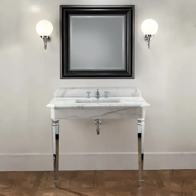 Devon&Devon Epoque Декоративная структура 100х59.7см, с раковиной на 3 отв., напольный, цвет: хром/белый мрамор