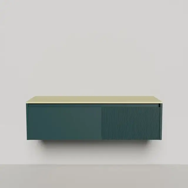 Salini Domino Тумба со столешницей, 140х50х40см., из S-Stone в сборе, крепеж; сифон; фасад: эмаль Ral6004, столешница: Ral1000