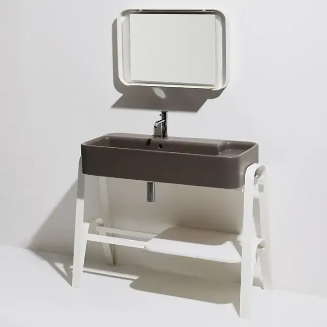 Simas Hop Раковина чаша подвесная 100x50xh18 см, без отв. для смесителя, цвет: moka matt