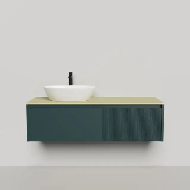 Salini Domino Тумба со столешницей и накладной раковиной, 140х50х40см., из S-Stone в сборе, крепеж; сифон; фасад: эмаль Ral6004, столешница: Ral1000