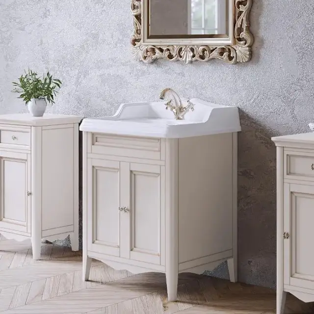 TW Veronica, База с раковиной Simas AR824bi*1 68x54см с 1отв. под смеситель , 2 расп. дверки, доводч. Blum, ручки: Riflesso бронза, напольная, цвет: Vintage