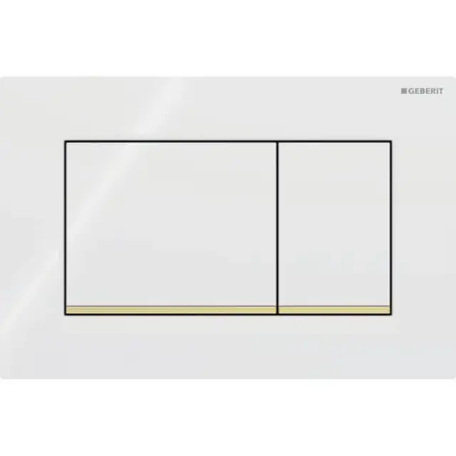 Geberit Sigma20 Клавиша для двойного смыва, квадратная, цвет: белый/позолота