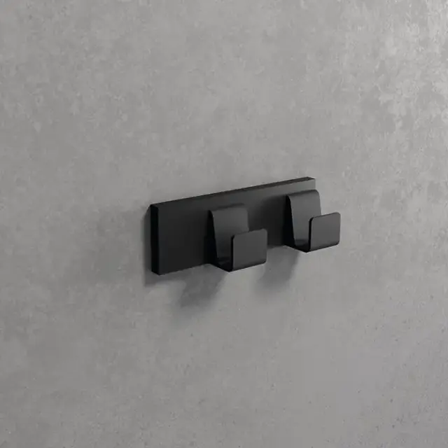 Novellini Kuadra Крючок 12х4см., двойной, цвет: черный матовый