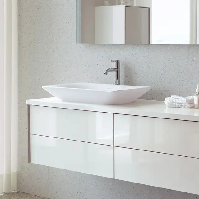 Duravit Viu Раковина 60х41.5х10 см, без отв., накладная, без перелива, выпуск с керамической крышкой, с покрытием WG, цвет: белый