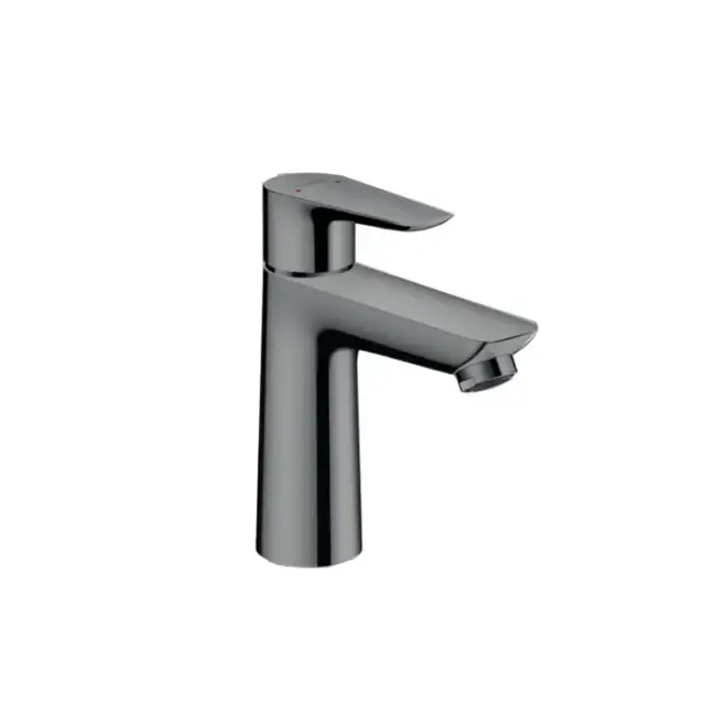 Hansgrohe Talis E Смеситель для раковины 110, на 1 отв, с донным клапаном, излив 112мм, цвет: шлифованный черный хром