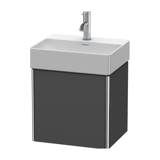 Duravit XSquare Тумба подвесная 43.4х34х39.7см, с раковиной, 1 дверца левая,  цвет: графит матовый