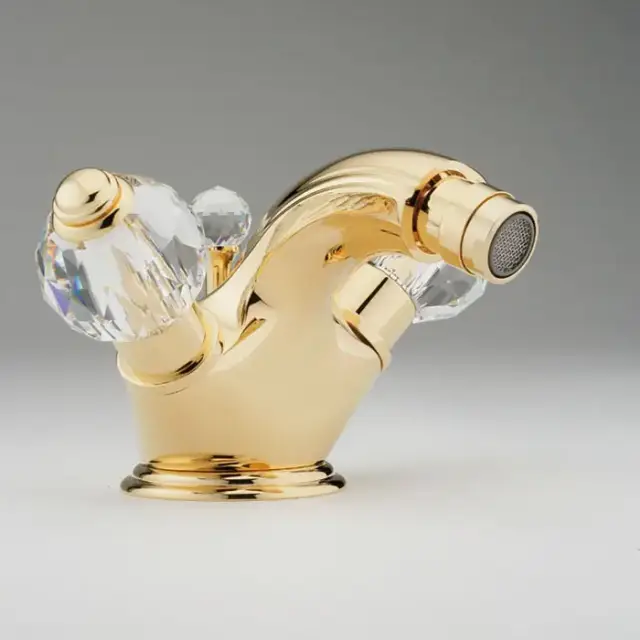 THG Mandarine Cristallia Diamant Смеситель для биде на 1 отверстие, с донным клапаном, цвет: полированное золото