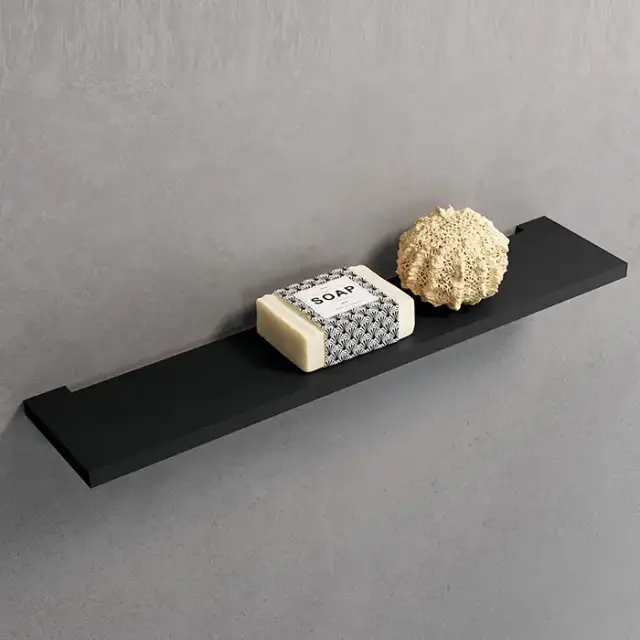 Novellini Kuadra Полка 30х9.7см из алюминия., цвет: черный матовый