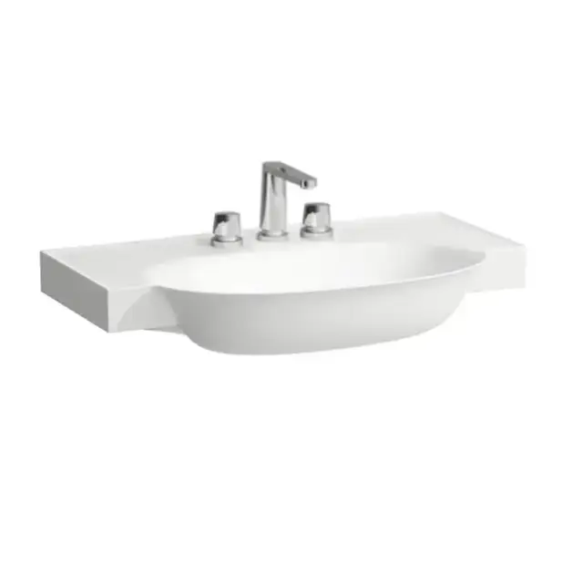 Laufen New Classic Раковина накладная 80х48х7.5см, с 3 отв., без перелива, цвет: белый матовый