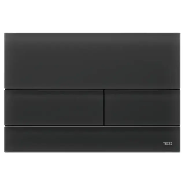 TECEsquare II, панель смыва с двумя клавишами металлическая, цвет: стекло черное сатинированное
