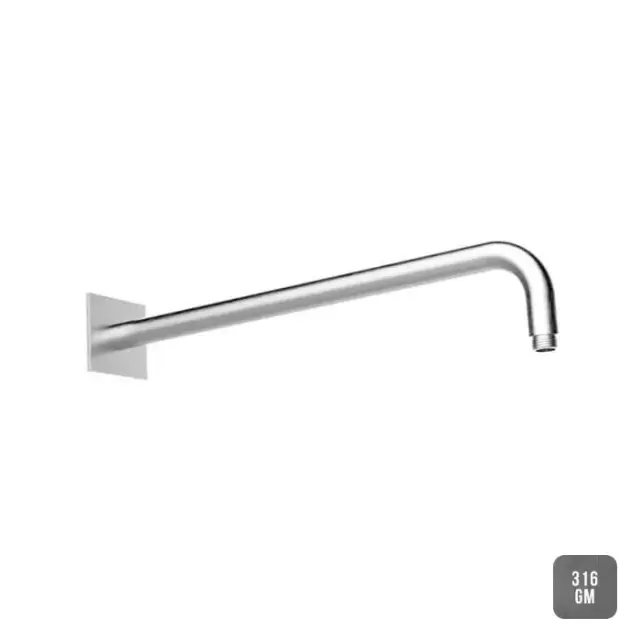 Almar 316 Stainless Steel Кронштейн для верхнего душа 45см., настенный, с квадратным отражателем, цвет: Gun Metal 316 Brushed PVD