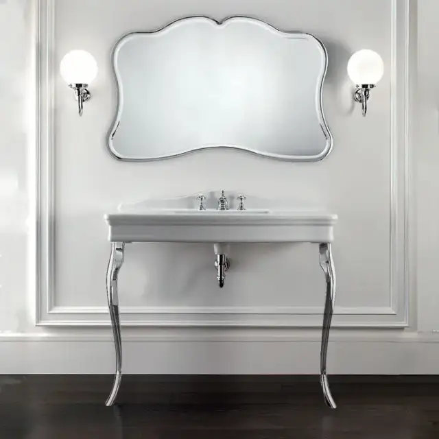 Devon&Devon Colette Декоративная структура 109х37см, с раковиной на 3 отв., напольный, цвет ножек: хром