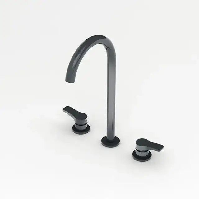 Fantini AL/23 Смеситель для раковины, 3 отв., высокий излив, излив: 160 мм, цвет: черный матовый