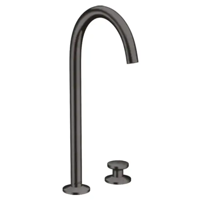 Axor One Смеситель для раковины Sel 260, на 2 отв., высокий, с донным клапаном Push-Open, цвет: шлифованный черный хром